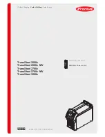 Fronius TransSteel 2500c Operating Instructions Manual предпросмотр