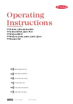 Fronius TTG 1200 Operating Instructions Manual preview