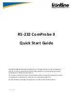 FrontLine RS-232 ComProbe II Quick Start Manual preview