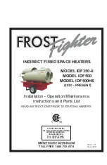 Frost Fighter IDF350-II Installation - Operation/Maintenance Instructions And Parts List preview