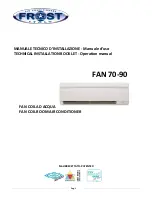 Preview for 1 page of FROST FAN 70 Technical Installation Booklet - Operation Manual