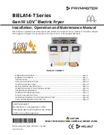 Frymaster BIELA14-T Series Installation, Operation And Maintenance Manual preview