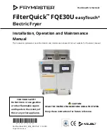 Frymaster FilterQuick easyTouch FQE30U Installation, Operation And Maintenance Manual preview