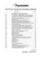 Frymaster LOV Technical Information Manual preview