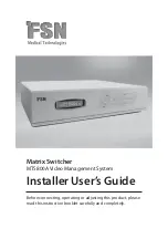 Preview for 1 page of FSN MTS800A Installer/User Manual