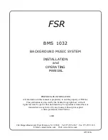 FSR BMS 1032 Installation And Operating Manual preview