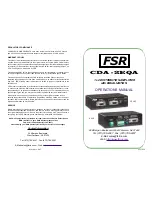 Preview for 1 page of FSR CDA-2EQA Operation Manual