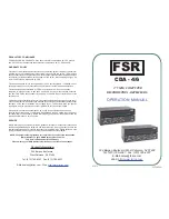 FSR CDA-4 Operation Manual preview