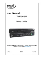 Preview for 1 page of FSR DV-HSW4K-41 User Manual