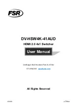 FSR DV-HSW4K-41AUD User Manual preview