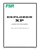 FSR EXPLORER XP Series Installation And Operator'S Manual preview