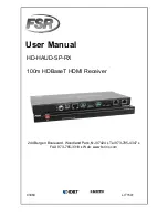 Preview for 1 page of FSR HD-HAUD-SP-RX User Manual