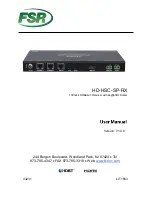 FSR HD-HSC-SP-RX User Manual preview