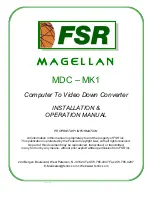 Preview for 1 page of FSR Magellan MDC-MK1 Installation & Operation Manual