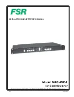 FSR MAS 4100A Installation And Operator'S Manual preview