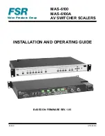 FSR MAS-6100 Installation And Operating Manual preview