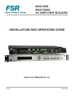 FSR MAS-7000 Installation And Operating Manual preview