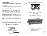 FSR RGB-4 Operation Manual preview