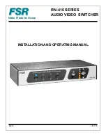 Preview for 1 page of FSR RN-410 Series Installation And Operating Manual