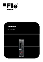 FTE Maximal TSQ 310 CI User Manual preview