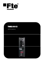 FTE Maximal TWSQ 310 CI User Manual preview