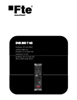 FTE DVB 300 T HD User Manual preview