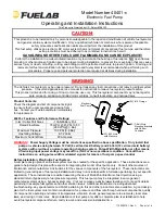 Fuelab 40401-c Operating And Installation Instructions preview