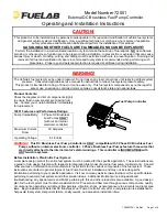 Предварительный просмотр 1 страницы Fuelab 72001 Operating And Installation Instructions