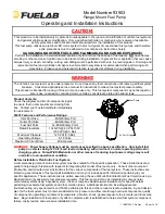 Fuelab 93903 Operating And Installation Instructions preview