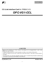 Preview for 9 page of Fuji Electric OPC-VG1-CCL Instruction Manual