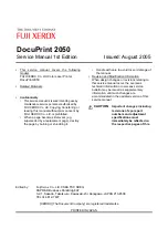 Preview for 2 page of Fuji Xerox DocuPrint 2050 Service Manual