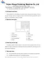 Preview for 5 page of Fujian Xingyi Polishing Machine 800-4E Manual