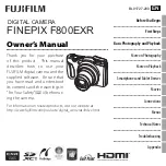 FujiFilm FINEPIX F800EXR Owner'S Manual предпросмотр