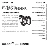 Preview for 1 page of FujiFilm Finepix F850EXR Owner'S Manual