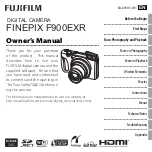 Предварительный просмотр 1 страницы FujiFilm Finepix F900EXR Owner'S Manual