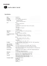 FujiFilm FINEPIX S4500 Series Specifications preview