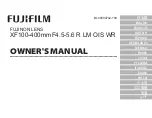 FujiFilm XF100-400 mm F4.5-5.6 R LM OIS WR Owner'S Manual preview