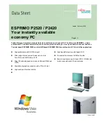 Предварительный просмотр 1 страницы Fujitsu Siemens Computers ESPRIMO P2520 Datasheet