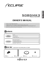 Fujitsu Ten Eclipse 508MK3 Owner'S Manual preview