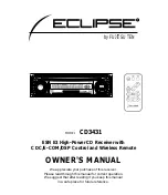 Предварительный просмотр 1 страницы Fujitsu Ten Eclipse CD3431 Owner'S Manual