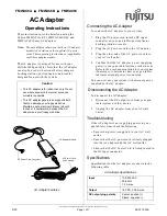 Preview for 1 page of Fujitsu AC Adapter FMWAC6A Operating Instructions