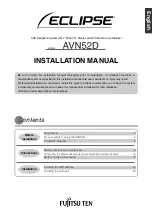 Preview for 1 page of Fujitsu Eclipse AVN52D Installation Manual