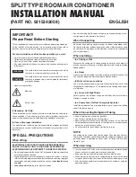 Fujitsu Inverter Halcyon ASU24CL Installation Manual предпросмотр