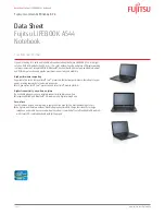 Fujitsu LIFEBOOK A544 Datasheet preview