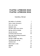 Preview for 3 page of Fujitsu LIFEBOOK E548 Operating Manual