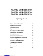 Preview for 3 page of Fujitsu LIFEBOOK E734 Operating Manual