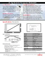 Предварительный просмотр 2 страницы Fujitsu PLASMAVISION P50XCA51WH Specifications