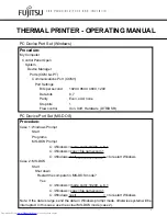 Fujitsu Printer User Manual preview