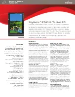 Preview for 1 page of Fujitsu ST6012 - Stylistic Tablet PC Specifications