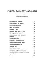 Preview for 3 page of Fujitsu STYLISTIC Q509 Operating Manual